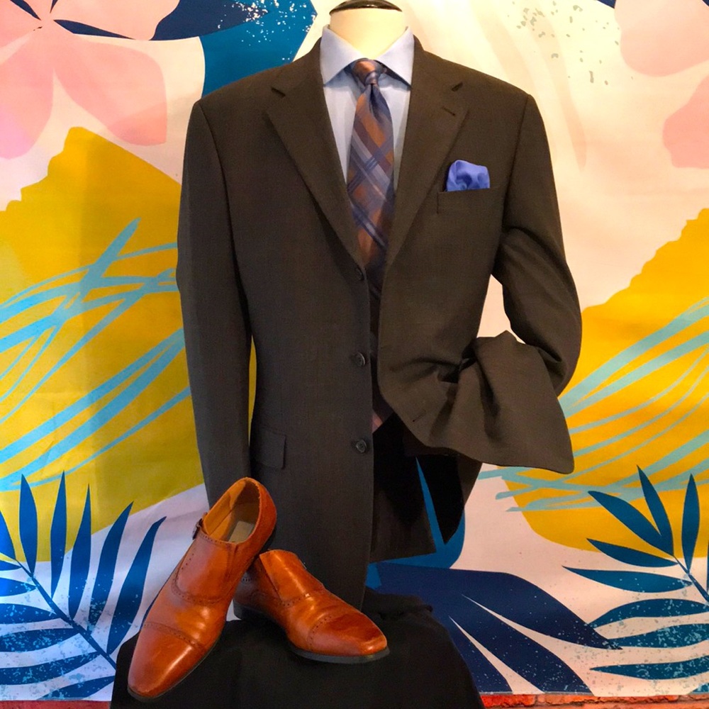 Hugo Boss Gray Sport Coat with Blue Accents